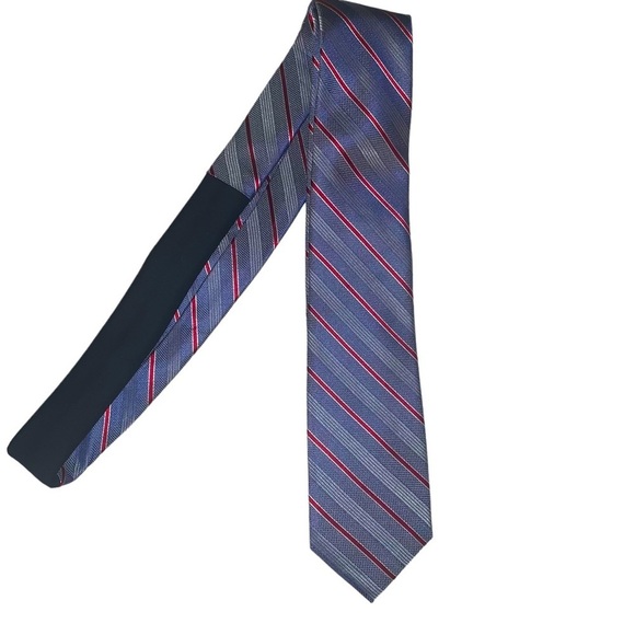 ☀️4/$15 Sale☀️ Chaps Light Blue and Red Diagonal Striped Neck Tie - Picture 1 of 6